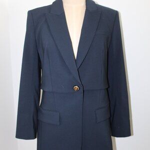 Veronica Beard Dickey Jacket Blazer Navy Blue Single Button Lined Coat $698